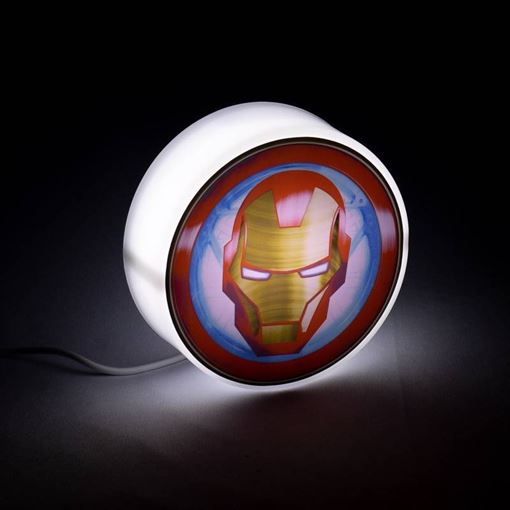 Mini Luminária LED Redonda Homem de Ferro USB Marvel