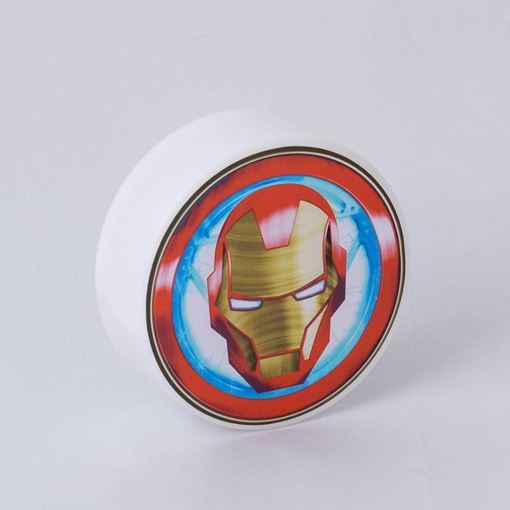 Mini Luminária LED Redonda Homem de Ferro USB Marvel