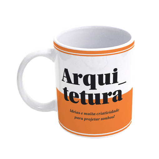 Caneca De Porcelana Profissões - Arquitetura