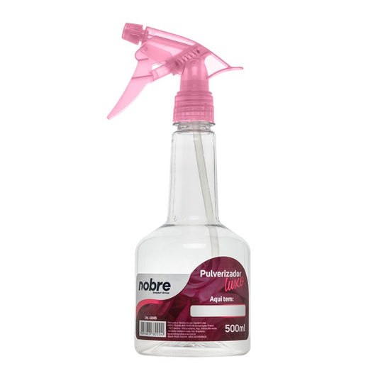 Pulverizador Transparente Luxo 500ml com Gatilho Floral Rosa - Nobre