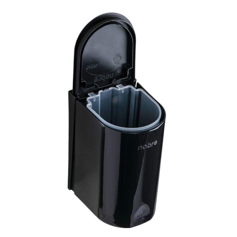 Dispenser Mini para Sabonete Líquido/Álcool Gel 500ml com Reservatório Preto - Nobre