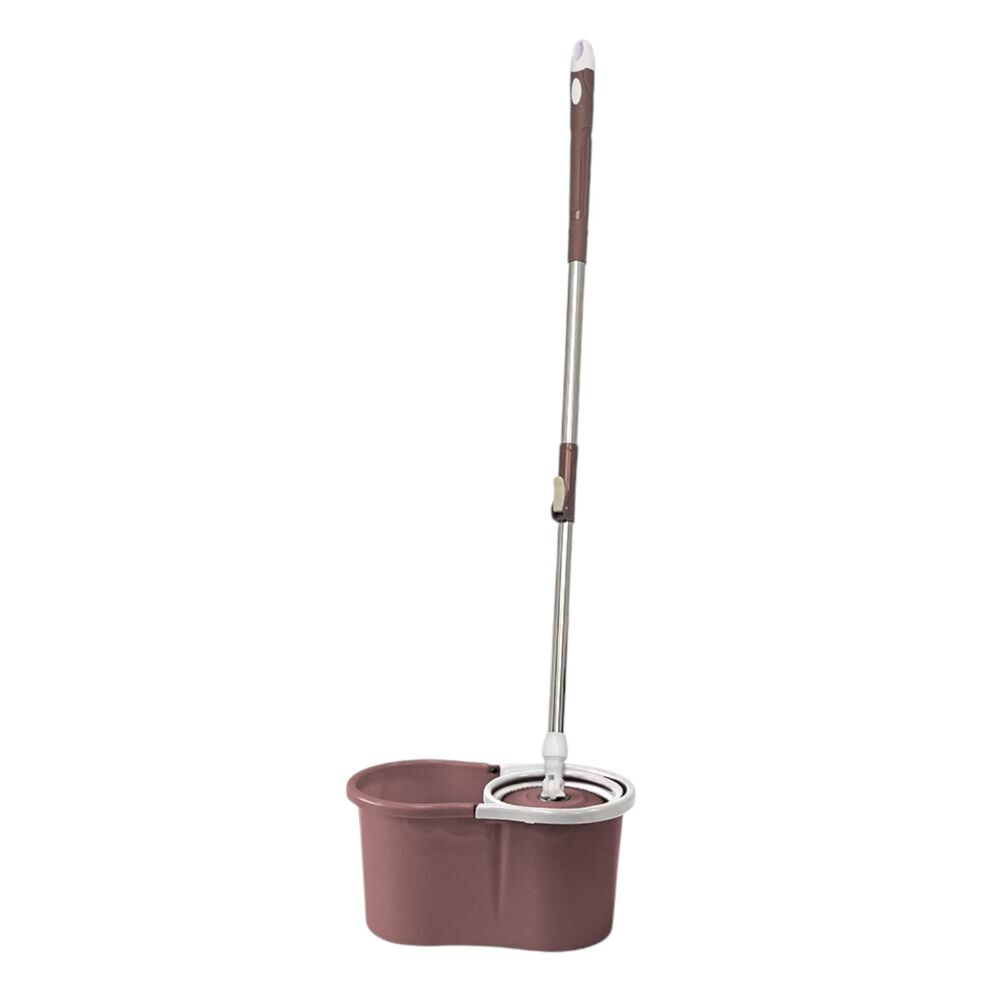 Conjunto Mop Rotatório Compact 9L Balde com Cesto Plástico e 1 Refil Rosa Marsala - Nobre