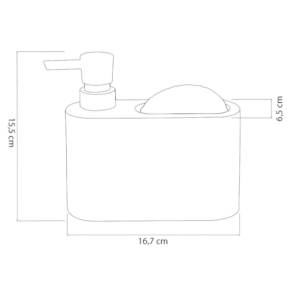 Dispenser para Detergente Organizador de Esponja Branco Acqua