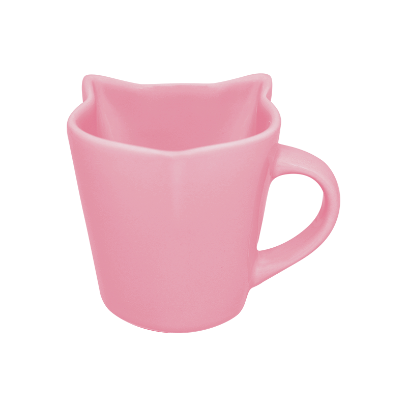 Caneca de Porcelana em Forma de Gato Pink